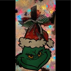 Grinch door hanger ornament sign